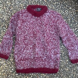 Vintage Italy hand knit fuzzy mohair sweater 1970s 1980s size 36 unisex